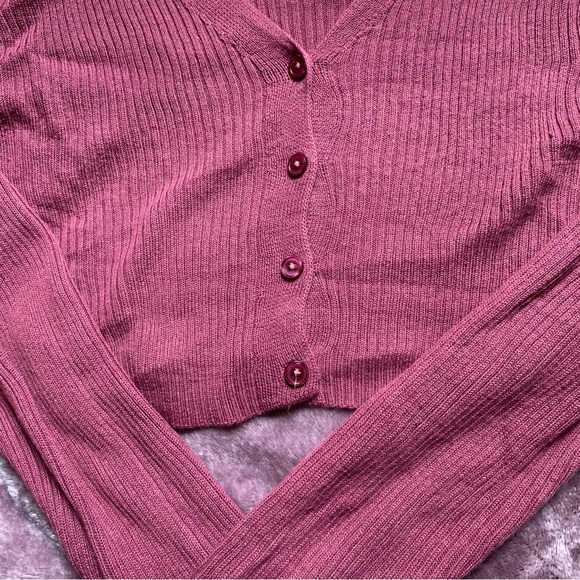 wild fable purple cropped button cardigan xxl - Picture 3 of 4
